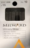 Aghi Milward da modista n. 10. Cartina da 15 aghi