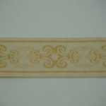 Nastro damascato lucido oro con fondo panna 30mm