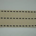 Nastro gros grain panna con impuntura in contrasto 25mm