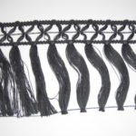 Frangia in lana 15cm grigio scuro