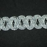 Passamaneria intrecciata lurex argento altezza 2 cm