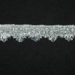 Passamaneria lurex argento con frangia altezza 1.5 cm