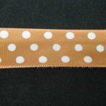 Nastro fantasia pois arancione e bianco 16mm