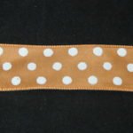 Nastro fantasia pois arancione e bianco 25mm