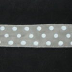 Nastro fantasia pois tortora e bianco 25mm