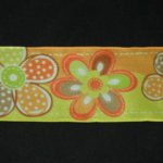 Nastro fantasia floreale fondo arancione e giallo 40mm